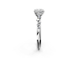 White gold Cushion Diamond Cluster Prong-Set Solitaire Ring_81