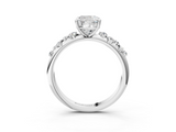 White gold Cushion Diamond Cluster Prong-Set Solitaire Ring_82