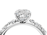 White gold Cushion Diamond Cluster Prong-Set Solitaire Ring_83