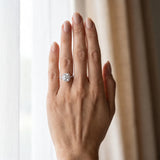 White gold Cushion Diamond Cushion Halo Ring with Pavé Band_142