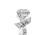 White gold Cushion Diamond Floral Vine Solitaire Engagement Ring_28