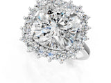 White gold Cushion Diamond Halo Engagement Ring with Round Diamond Accents_1