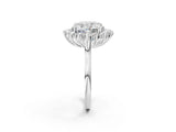 White gold Cushion Diamond Halo Engagement Ring with Round Diamond Accents_2