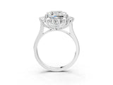 White gold Cushion Diamond Halo Engagement Ring with Round Diamond Accents_3