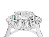 White gold Cushion Diamond Halo Engagement Ring with Round Diamond Accents_4