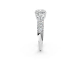 White gold Cushion Diamond Pavé Band Solitaire Ring with Four-Prong Setting_51