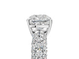 White gold Cushion Diamond Pavé Band Solitaire Ring with Four-Prong Setting_54