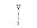 White gold Cushion Diamond Pavé Band Solitaire with Four-Prong Setting_233
