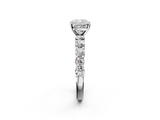 White gold Cushion Diamond Pavé Band Solitaire with Four-Prong Setting_40