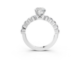 White gold Cushion Diamond Pavé Band Solitaire with Four-Prong Setting_41