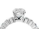 White gold Cushion Diamond Pavé Band Solitaire with Four-Prong Setting_42