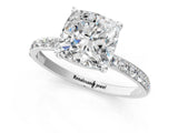 White gold Cushion Diamond Pavé Band with Six-Prong Setting_16