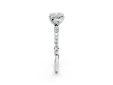 White gold Cushion Diamond Pavé Band with Six-Prong Setting_17