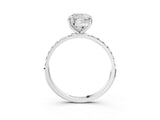 White gold Cushion Diamond Pavé Band with Six-Prong Setting_18