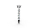 White gold Cushion Diamond Prong Setting with Side Stones on a Pave Band_163