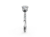 White gold Cushion Diamond Three-Stone Pave Band with Four-Prong Setting_55