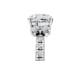 White gold Cushion Diamond Three-Stone Pave Band with Four-Prong Setting_58