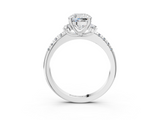 White gold Cushion Diamond Three-Stone Pave Band with Four-Prong Setting_61