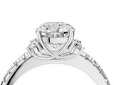 White gold Cushion Diamond Three-Stone Pave Band with Four-Prong Setting_62