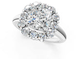 White gold Cushion Halo Cluster Diamond Engagement Ring with Prong Setting and Polished Band_40
