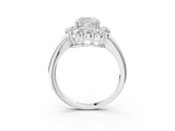 White gold Cushion Halo Cluster Diamond Engagement Ring with Prong Setting and Polished Band_43