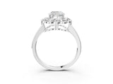 White gold Cushion Halo Cluster Diamond Engagement Ring with Solitaire Band and Prong Setting_52
