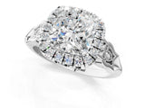 White gold Cushion Halo Diamond Engagement Ring with Filigree Band and Four-Prong Setting_82
