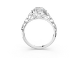 White gold Cushion Halo Diamond Engagement Ring with Intricate Filigree Band and Four-Prong Setting_38