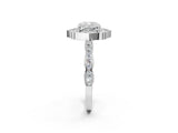 White gold Cushion Halo Diamond Engagement Ring with Milgrain Band and Four-Prong Setting_56