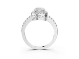 White gold Cushion Halo Diamond Engagement Ring with Pavé Band and Four-Prong Setting_30