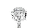 White gold Cushion Halo Diamond Engagement Ring with Pavé Band and Four-Prong Setting_32