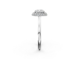 White gold Cushion Halo Diamond Engagement Ring with Solitaire Band and Four-Prong Setting_22