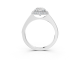 White gold Cushion Halo Diamond Engagement Ring with Solitaire Band and Four-Prong Setting_23