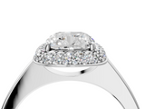 White gold Cushion Halo Diamond Engagement Ring with Solitaire Band and Four-Prong Setting_24