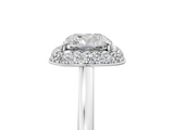 White gold Cushion Halo Diamond Engagement Ring with Solitaire Band and Four-Prong Setting_25