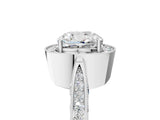 White gold Cushion Halo Diamond Engagement Ring with Split Shank Band and Four-Prong Setting_10