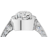 White gold Cushion Halo Diamond Engagement Ring with Split Shank Band and Four-Prong Setting_9