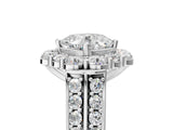 White gold Cushion Halo Diamond Engagement Ring with Split Shank and Prong Setting_70