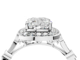 White gold Cushion Halo Diamond Engagement Ring with Twisted Band and Four-Prong Setting 4