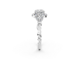 White gold Cushion Halo Diamond Engagement Ring with Vintage-Inspired Band and Four-Prong Setting_5