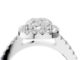 White gold Cushion Halo Diamond Pavé Solitaire Ring_49