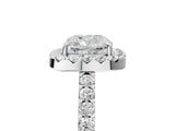 White gold Cushion Halo Diamond Pavé Solitaire Ring_50