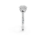 White gold Cushion Halo Diamond Pave Band Ring with Four-Prong Setting_17