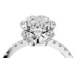 White gold Cushion Halo Diamond Pave Band Ring with Four-Prong Setting_19