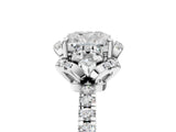 White gold Cushion Halo Diamond Pave Band Ring with Four-Prong Setting_20