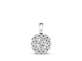 White gold Cushion Halo Diamond Pendant with Four-Prong Setting_2