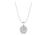 White gold Cushion Halo Diamond Pendant with Four-Prong Setting_3