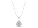 White gold Cushion Halo Diamond Pendant with Prong Setting_5