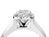 White gold Cushion Halo Diamond Ring with Cathedral Band and Four-Prong Setting_84