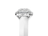 White gold Cushion Halo Diamond Ring with Cathedral Band and Four-Prong Setting_85